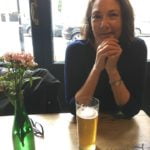 Maureen Haley stares down a beer in France
